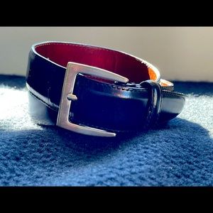 Coach belt-black leather with stainless buckle. 1 1/“ wide size 36